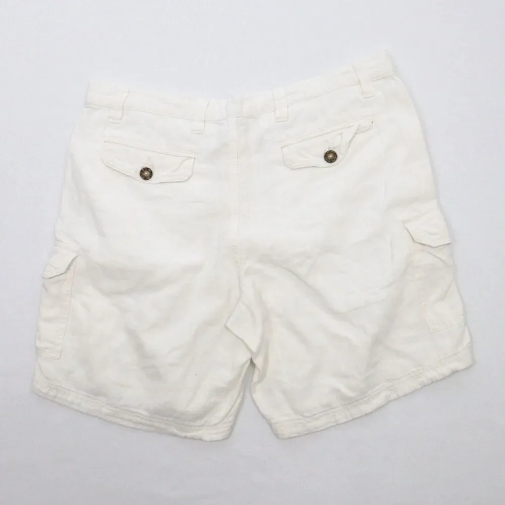 Tasso Elba Men's Cargo Shorts Size 36 Linen Cotton Blend Flat Front Chino - Picture 2 of 8